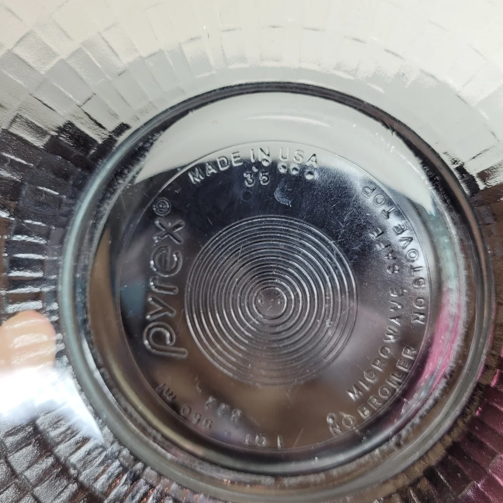 Vintage Pyrex Basket Weave Clear Mixing Bowl 1 Quart